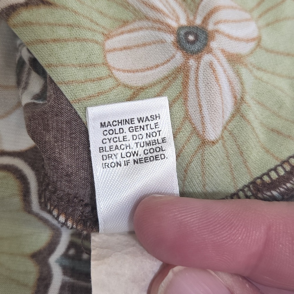 Cato Woman 18/20W Sleeveless Floral Asymmetrical Layered Tunic Top Brown Green P - Picture 13 of 13
